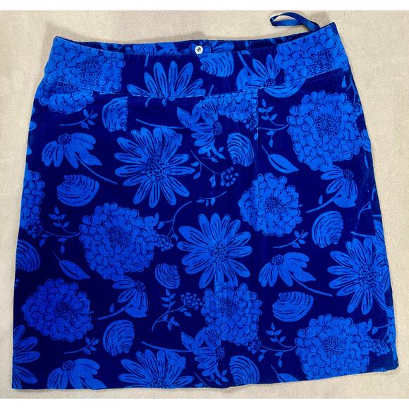 Vintage Lilly Pulitzer Skirt Corduroy Floral Y2K Blue Preppy Beach Wear Size 6 - Picture 7 of 7